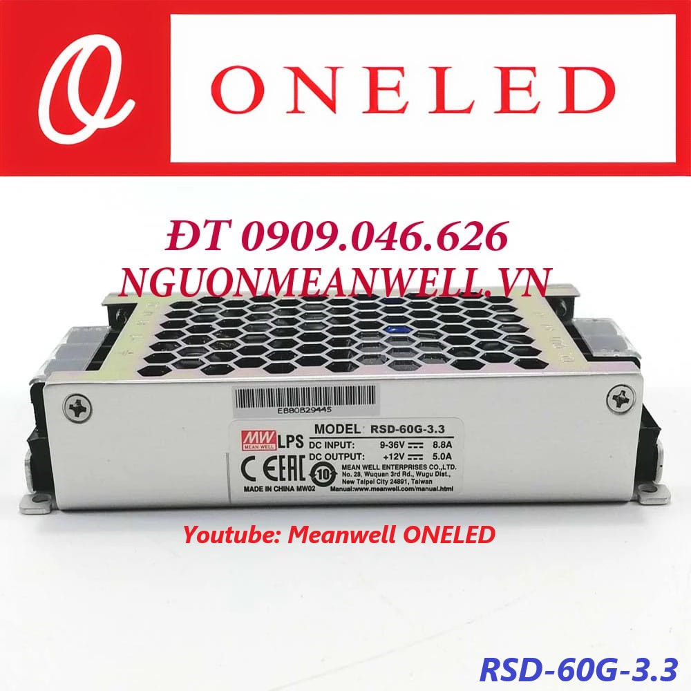 Nguồn Meanwell RSD-60G-3.3 Nguồn Meanwell RSD-60G-3.3