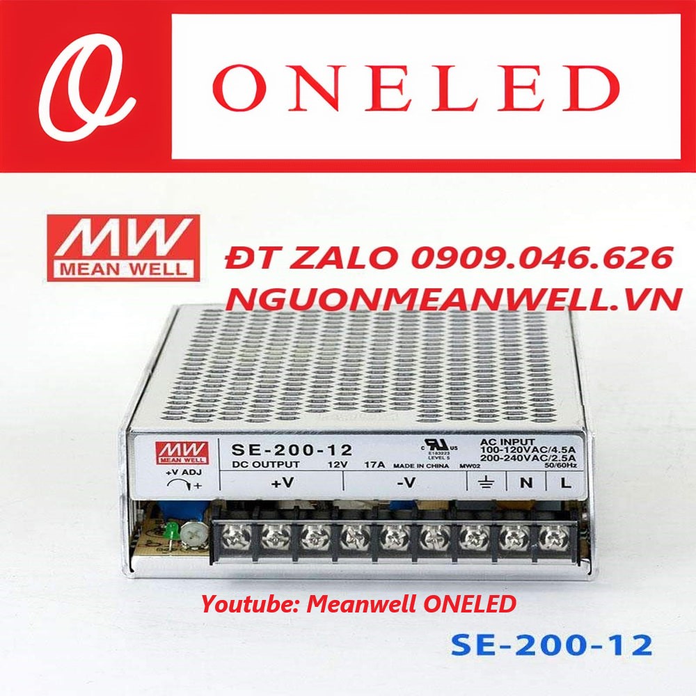 Nguồn Meanwell SE-200-12 Nguồn Meanwell SE-200-12
