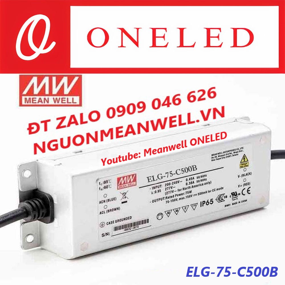 Nguồn Meanwell ELG-75-C500B Nguồn Meanwell ELG-75-C500B