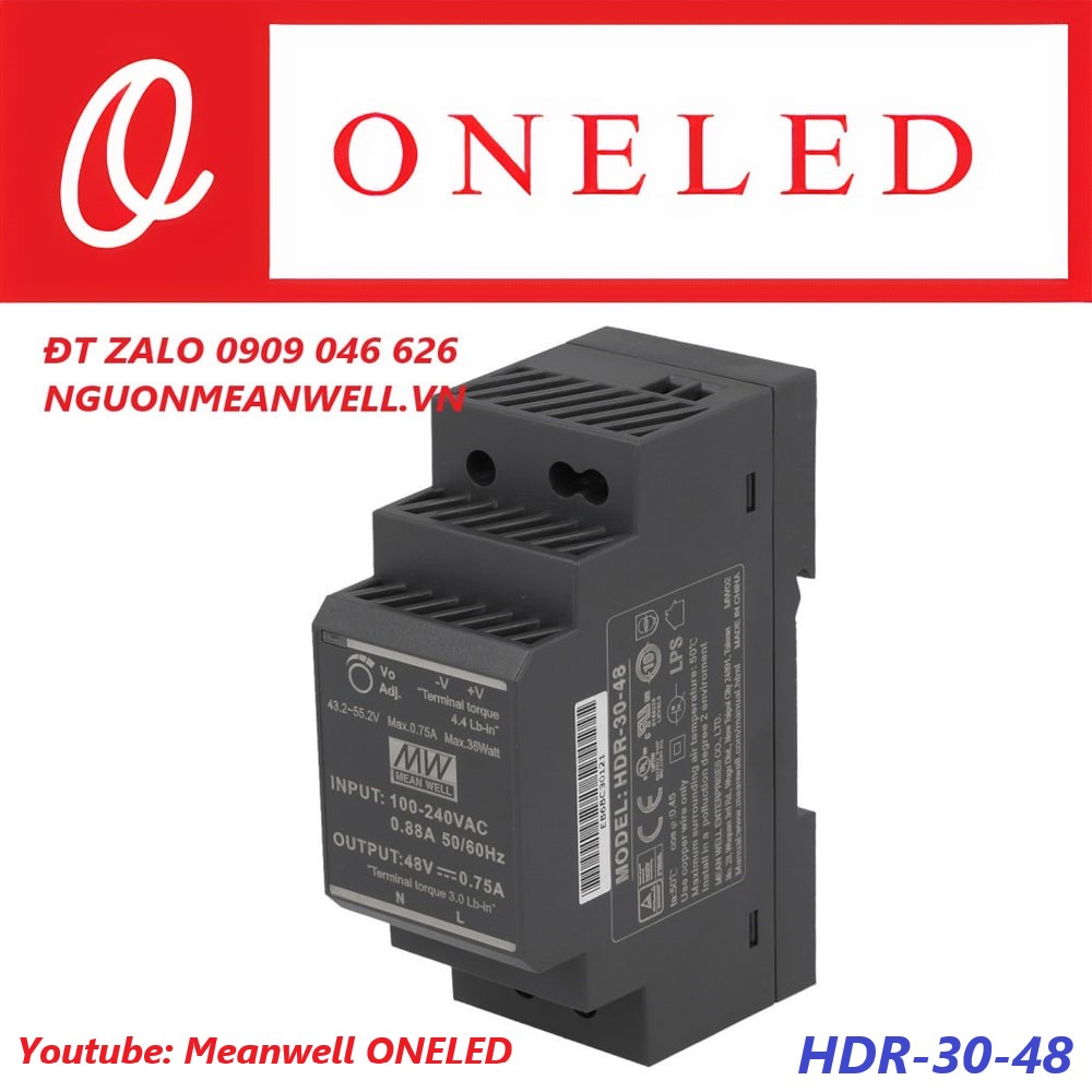 Nguồn Meanwell HDR-30-48 Nguồn Meanwell HDR-30-48