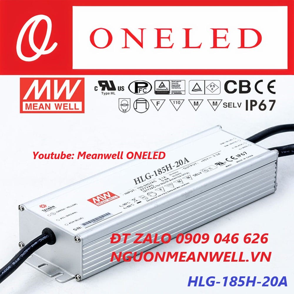 Nguồn Meanwell HLG-185H-20A Nguồn Meanwell HLG-185H-20A