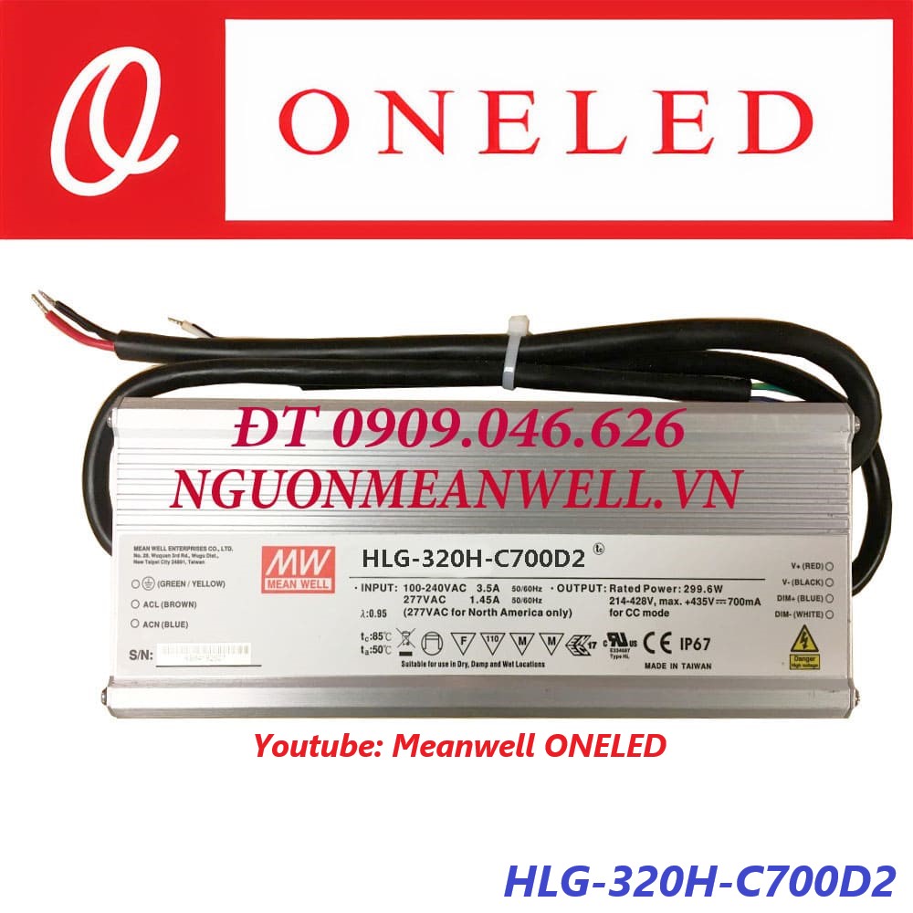 Nguồn Meanwell HLG-320H-C700D2 Nguồn Meanwell HLG-320H-C700D2