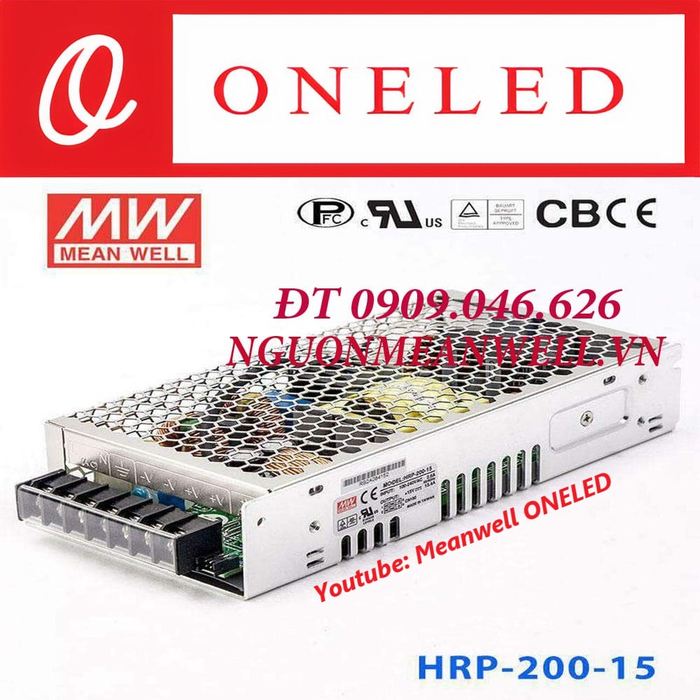 Nguồn Meanwell HRP-200-15 Nguồn Meanwell HRP-200-15