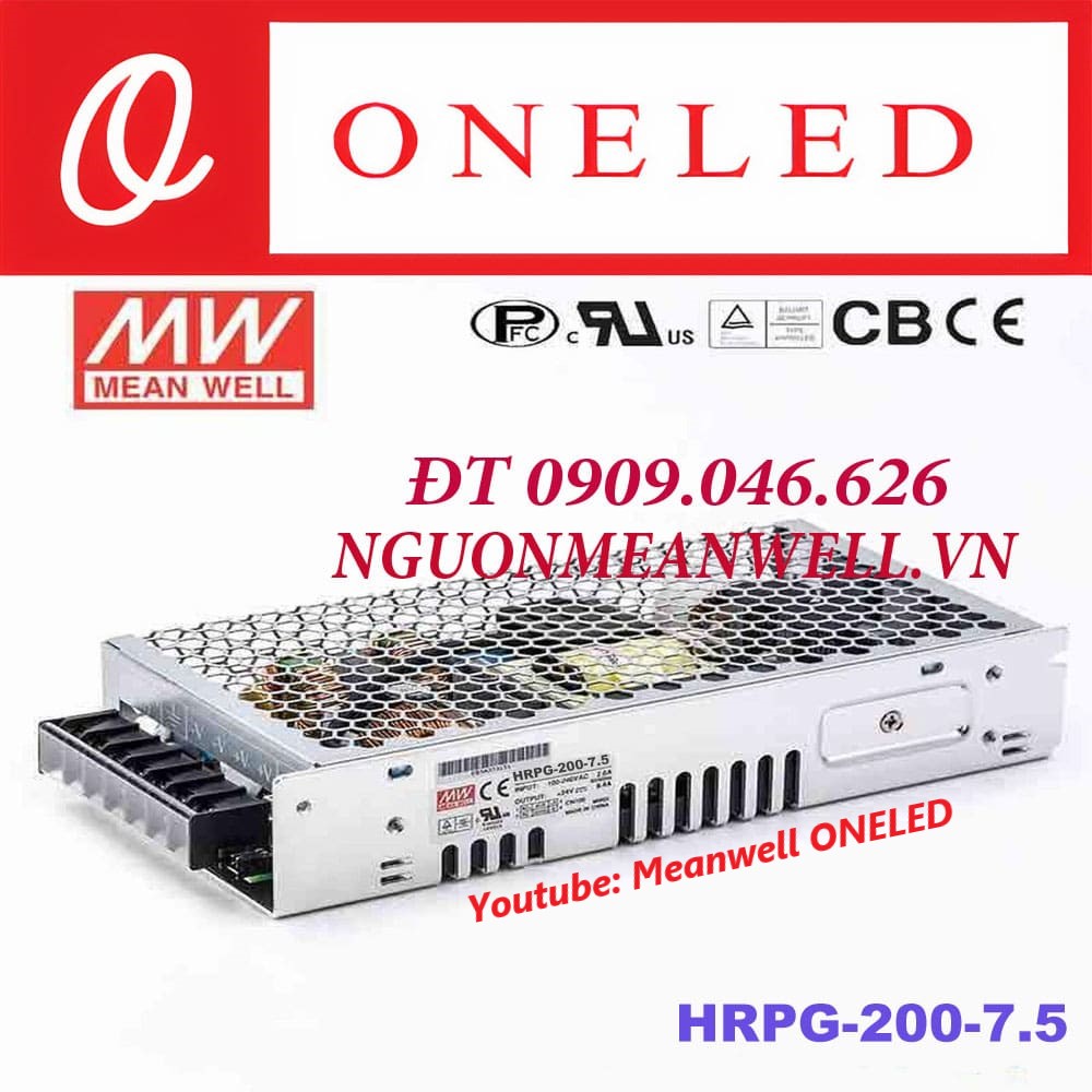 Nguồn Meanwell HRPG-200-7.5 Nguồn Meanwell HRPG-200-7.5