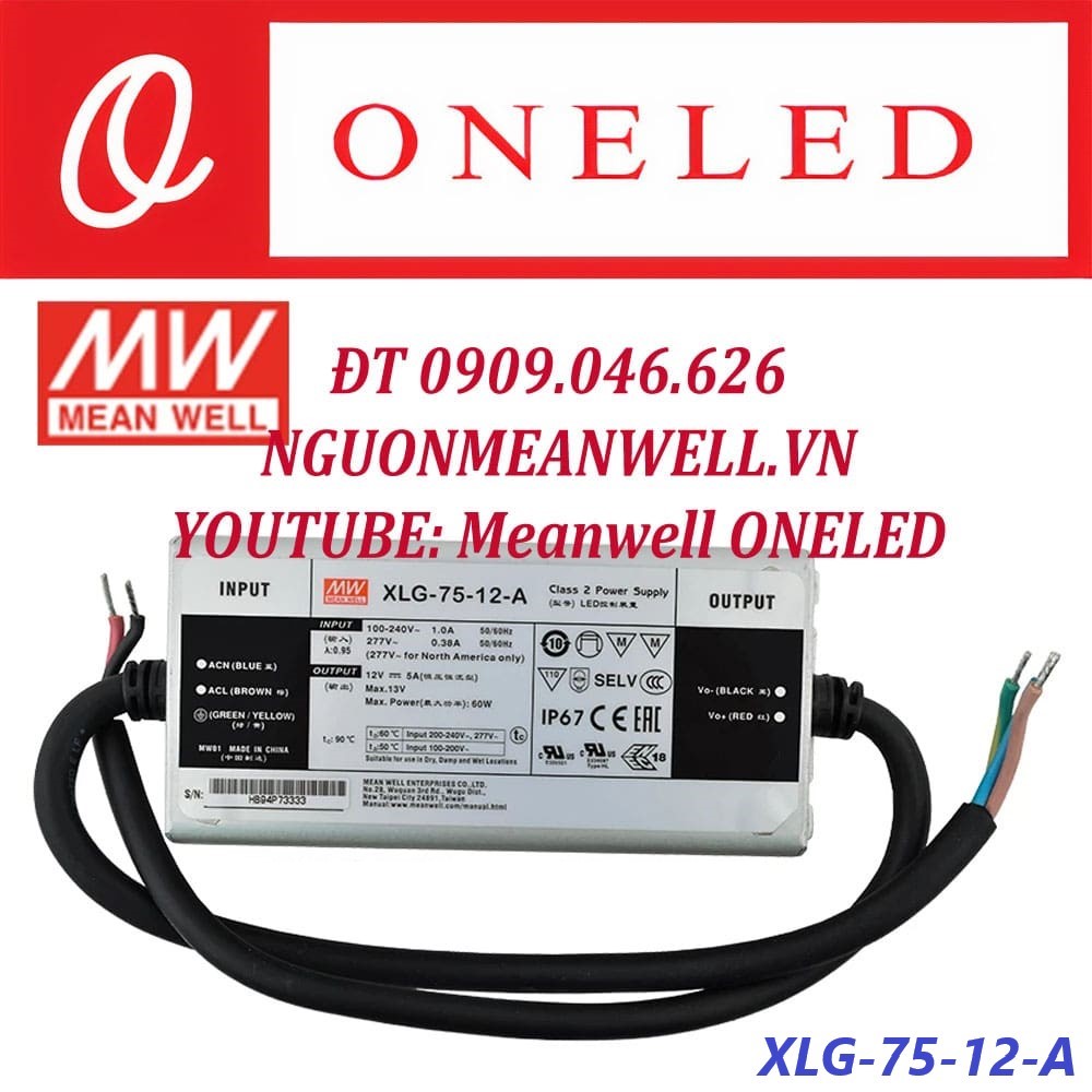 Nguồn Meanwell XLG-75-12-A Nguồn Meanwell XLG-75-12-A